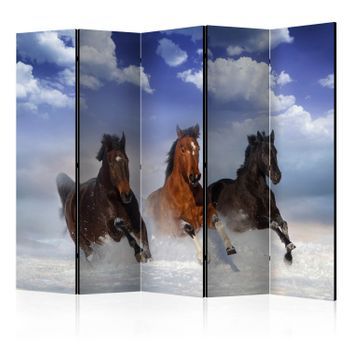 Biombo - Horses In The Snow Ii (225x172 Cm)