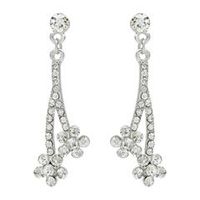 pendientes flores bisuteria juego piedras transparente