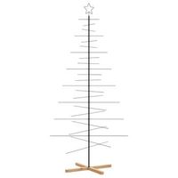 arbol de navidad metal negro con base de madera 210 cm vidaxl