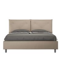 cama sin somier acolchada 160x210 cuero sintetico gris paloma appia