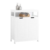 armario de bano mueble bano auxiliar organizador con 1 comportamiento abierto y 2 puertas 70 x 35 x 90 cm blanco bzr121-w sobuy es