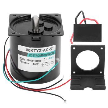 Motor Síncrono De Ca (soporte De Condensador, Gran Torque A Baja Velocidad Para Giro En Ambas Direcciones)