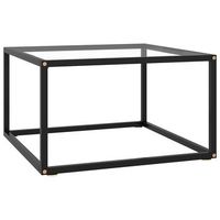 mesa de centro con vidrio templado negro 60x60x35 cm vidaxl