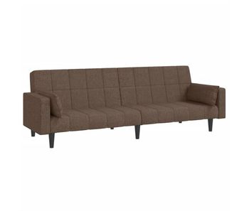 Sofá cama - sofá convertible de 2 plazas con dos almohadas tela gris taupe