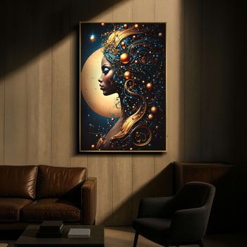 Cuadro sobre lienzo lacado con leds, 60x3,5x90 cm