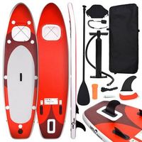 set de tabla de paddle surf hinchable rojo 330x76x10 cm vidaxl