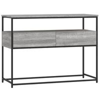 mesa consola  mesa de entrada  mesa auxiliar madera de ingenieria gris sonoma 100x40x75 cm