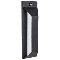 lampara de pared moderna led para exterior aplique de metal hierro vidrio con sensor de movimiento negro mate sajur