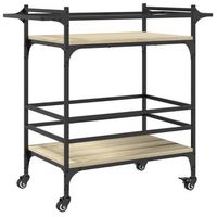carrito de cocinarestanteria de cocina carrito de servir madera ingenieria roble sonoma 82x40x785 cm