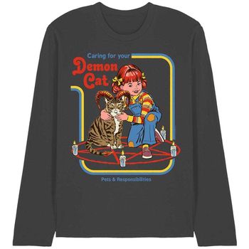 Steven Rhodes Camiseta manga larga Caring For Your Den Cat para hombre