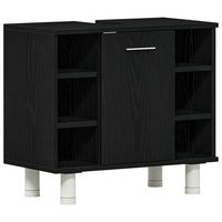 gabinete de bano roble negro 60 x 32 x 54 cm vidaxl