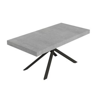 Mesa Extensible Niket 180/284x90 Cm Patas Hormigón Antracita