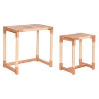 mesita auxiliar set 2 abeto cuerda 58x38x60