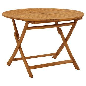 Mesa Plegable De Jardín | Mesa De Exterior De Madera Maciza De Acacia 110 Cm