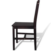 pack 2 uds sillas de comedor  silla de cocina  mueble de comedor madera de pino marron oscuro