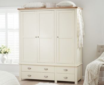 Somerset Oak and Cream 3 Door 4 Drawer Wardrobe