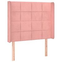 cabecero cama mueble de dormitorio con led de terciopelo 93 x 16 x 118128 cm rosa m020001994