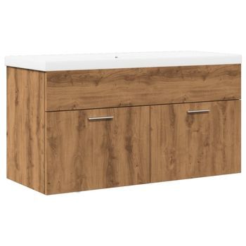 Mueble De Baño Con Lavabo Integrado Roble Artisan Vidaxl