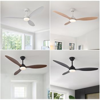 Ventilador de Techo con Luz, 25 Pulgadas/42 Pulgadas/52 Pulgadas, Ventilador de Techo de Perfil Bajo con Control Remoto, para Interiores y Exteriores Cubiertos