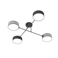 lampara de techo lorix negrogris 4 luces