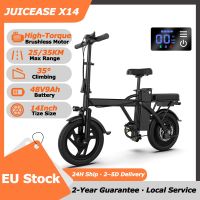 bicicleta electrica juicease x14pro con motor potente de 48v 9ah bateria de alta capacidad 35 km de autonomia llantas de 14 pulgadas plegable e-bike e-scooter
