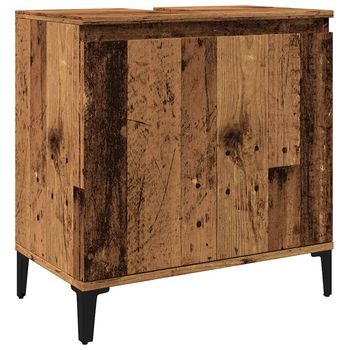 Armario De Lavabo | Mueble De Lavabo Madera De Ingeniería Envejecida 58x33x60 Cm