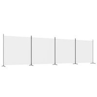 biombo divisor de 4 paneles de tela blanco 698x180 cm vidaxl