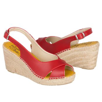 Alpargata roja en piel