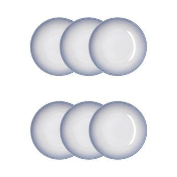 Set 6 Platos Hondos Porcelana 23cm Bidasoa Lea Hydrozero - Azul Apto Microondas