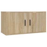mueble para tv de pared roble sonoma 80x345x40 cm vidaxl