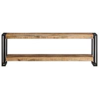 mueble tv  mueble de salon  armario tv de madera maciza de mango rugosa 120x30x40 cm