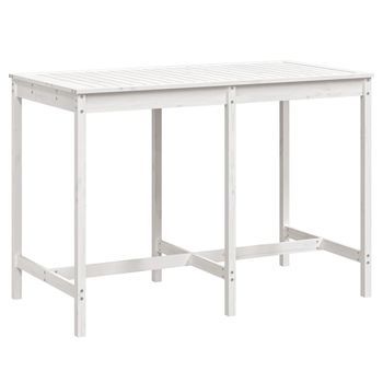 Mesa De Jardín | Mesa De Exterior Madera Maciza Pino Blanco 159,5x82,5x110 Cm