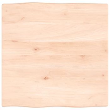 Tablero De Mesa Madera Maciza Roble Borde Natural 60x60x2 Cm Vidaxl