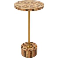 mesa auxiliar marron y acero negro o25