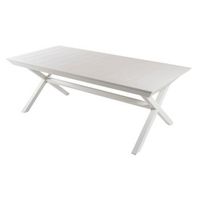mesa para exterior extensible de 215 cm a 295 cm aluminio color blanco medidas 215 a 295x98x78 cm mesa de comedor de jardin mobiliario de patio mesa para terraza