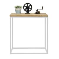 recibidor icub big wood 70x35x80cm blanco en madera maciza de pino acabado vintage estilo industrial box furniture