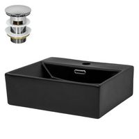 lavabo incl desague 415x365x13 cm ceramica negra ml-design