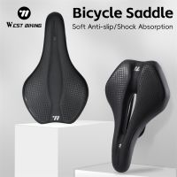 sillin de bicicleta west biking hueco transpirable antideslizante con amortiguacion de cuero pu ultraligero para bicicleta de montana y carretera