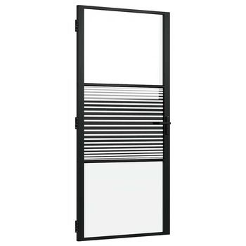 Puerta De Vidrio Rayado Negro 93 X 3,5 X 201,5 Cm Aluminio Vidaxl