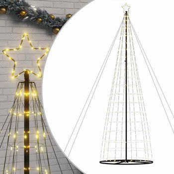 Árbol De Navidad Led 1534 Leds Blanco Cálido 503 Cm Vidaxl
