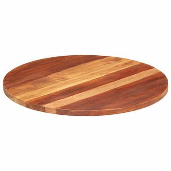 Tablero De Mesa | Tablero De Escritorio | Superficie De Mesa Redonda Madera Maciza De Acacia 25-27 Mm 70 Cm Cfw6042371