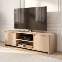 mueble de tv takranmaa con compartimentos 150x40x50 cm - roble encasa
