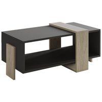 mesa baja de madera meleni - 90 x 49 x 40 cm - gris antracita