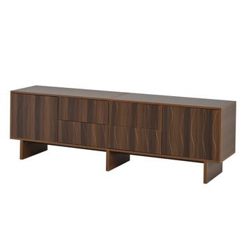 Mueble De Tv De 180 Cm, Nogal Oscuro, Para Televisores De Hasta 75 Pulgadas