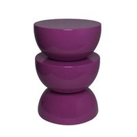mesa auxiliar mesita metal efecto glassy violeta