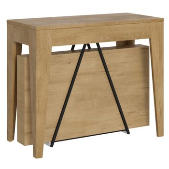 Consola extensible 90x42/302 cm efecto madera, roble natural