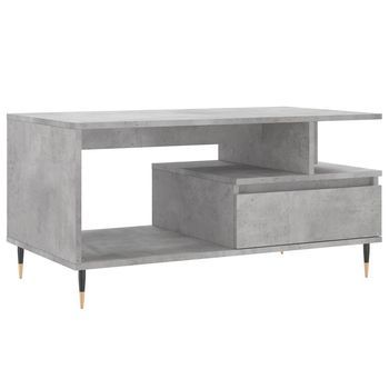 Mesa De Café - Mesa De Centro Madera Contrachapada Gris Hormigón 90x49x45 Cm