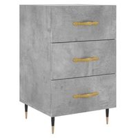 mesita de noche 40x40x66 cm madera trabajada y hierro - gris