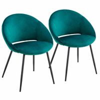juego de 2 sillas de acero y terciopelo azul