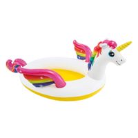 piscina hinchable infantil unicornio con pulverizador y tapon 193x272x104 cm multicolor